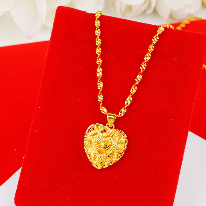 22k Gold-Plated Heart Pendant Necklace