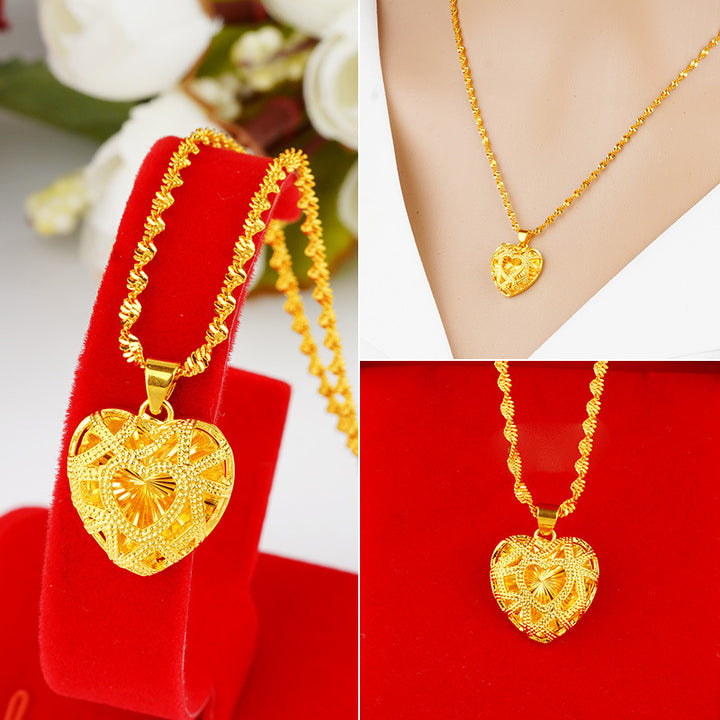 22k Gold-Plated Heart Pendant Necklace