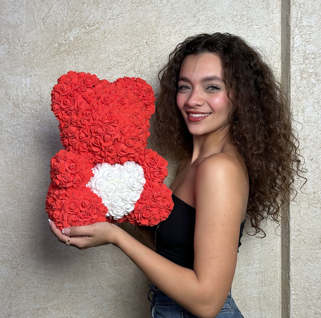 Heart Rose Bear ( With Box )