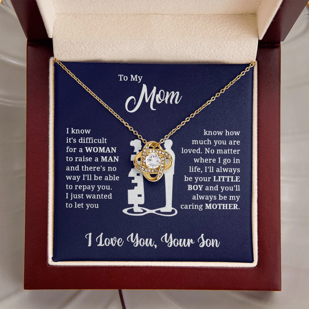 Mother's Day Necklace Gift Set with Letter and Luxury Box ( From Son )