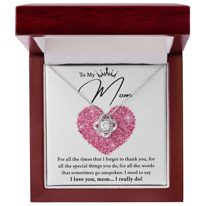 Mother's Day Necklace Gift Set with Letter and Luxury Box