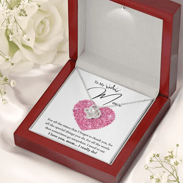 Mother's Day Necklace Gift Set with Letter and Luxury Box