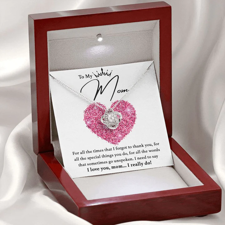 Mother's Day Necklace Gift Set with Letter and Luxury Box