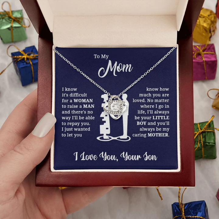 Mother's Day Necklace Gift Set with Letter and Luxury Box ( From Son )