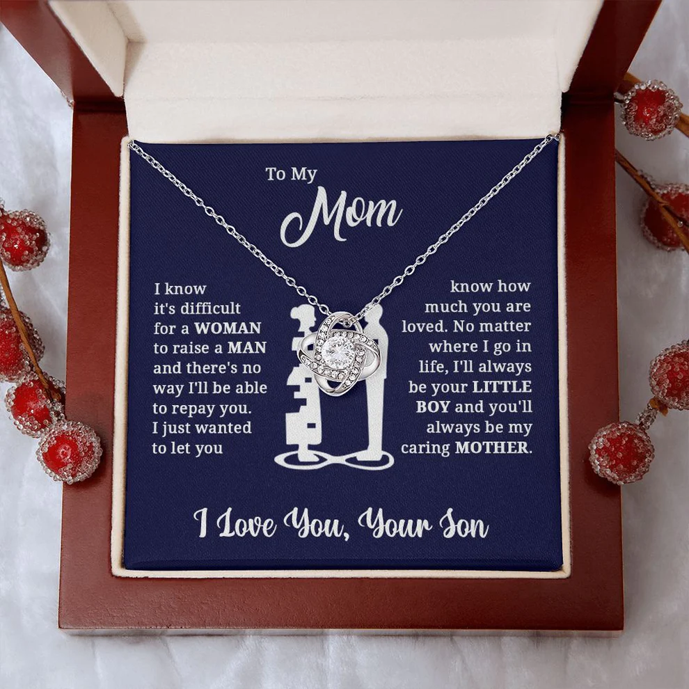 Mother's Day Necklace Gift Set with Letter and Luxury Box ( From Son )