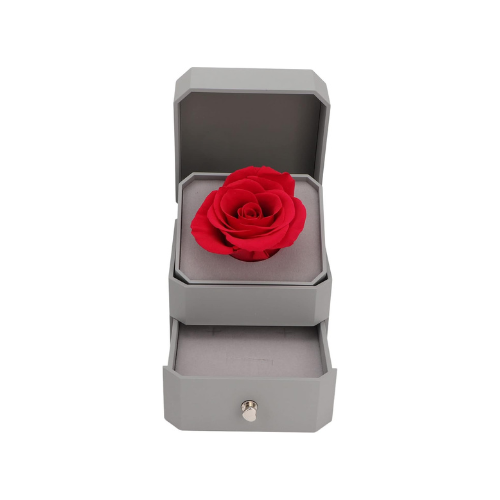 Luxurious Jewelry Box With Eternal Rose + Magnetic Four Heart Necklace